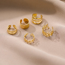 Load image into Gallery viewer, Elegant Gold Leaf Clip-On Ear Cuff Set for Women

