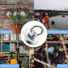 Load image into Gallery viewer, Premium Neodymium Fishing Magnet with Eyebolt for Magnetic Salvaging
