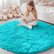 Load image into Gallery viewer, Round Shaggy Fluffy Area Rug for Bedroom or Living Room – Non-Slip, Machine Washable
