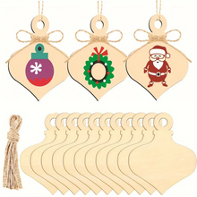 Load image into Gallery viewer, 10pcs 4x3in Unfinished Wooden Heart Ornaments for DIY Crafts and Holiday Decorations
