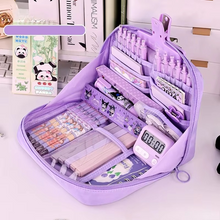 Load image into Gallery viewer, Extra Large Capacity Pencil Case for Students, Durable Polyester Multi Compartment Organizer
