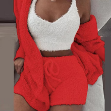 Load image into Gallery viewer, Women's Cozy Winter Pajama Set with Long Sleeve Crop Top and Pants
