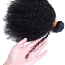 Load image into Gallery viewer, Afro Kinky Curly Brazilian Virgin Human Hair Bundles, Double Weft Extensions
