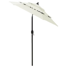 Load image into Gallery viewer, 6.5 ft Sand-Colored 3-Tier Patio Umbrella with Aluminum Pole, Crank and Tilt for Terrace and Garden
