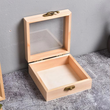 Load image into Gallery viewer, Wooden Hinged Square Storage Box – Desktop Organizer and Jewelry Container
