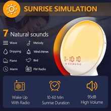 Load image into Gallery viewer, Sunrise Simulation Wake-Up Alarm Clock with Night Light &amp; FM Radio
