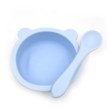 Load image into Gallery viewer, Silicone Suction Baby Feeding Bowl and Spoon Set
