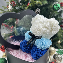 Load image into Gallery viewer, 9.8in Artificial Rose Teddy Bear Gift with Display Box - Romantic Anniversary or Valentine's Day Decor
