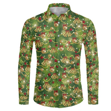 Load image into Gallery viewer, Mens 3D Snow Scene Christmas Shirt with Long Sleeves and Classic Lapel

