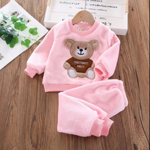 Load image into Gallery viewer, Cozy Cotton Baby Winter Outfit Set, Warm Hooded Sweater and Pants for Boys and Girls
