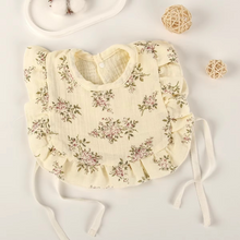 Load image into Gallery viewer, Soft Cotton 4 Layer Gauze Retro Lace Ruffle Baby Vest Bib
