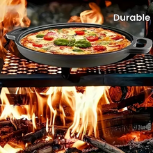 Load image into Gallery viewer, Pre-Seasoned Cast Iron Skillet Round Griddle Pan for Pizza Crepes and BBQ
