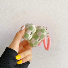 Load image into Gallery viewer, Checkerboard Lattice AirPods Case with Bling Bracelet Chain
