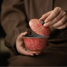 Load image into Gallery viewer, Gold Sprinkled Colorful Pottery Gaiwan with Lid Traditional Tea Bowl and Tureen
