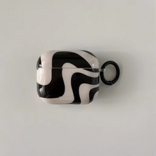 Load image into Gallery viewer, Black and White Curves Shockproof Hook Case for AirPods
