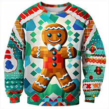 Load image into Gallery viewer, Gingerbread Man 3D Printed Ugly Christmas Crewneck Sweatshirt for Men
