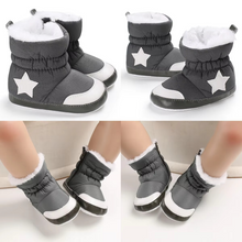 Load image into Gallery viewer, Toddler Girls Winter Sock Shoes with Heart Embroidery, Elastic Ankle Warm Booties
