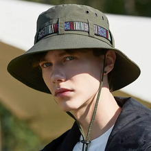 Load image into Gallery viewer, Striped Boho-Style Summer Sun Hat - Unisex Wide Brim Outdoor Cap
