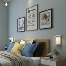 Load image into Gallery viewer, Modern LED Wall Light With USB Charging and Touch Switch for Bedroom or Living Room
