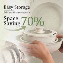 Load image into Gallery viewer, 17 Piece Nonstick Cookware Set with Detachable Handle for Induction and Gas Stovetops
