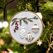 Load image into Gallery viewer, Christmas Embroidery Starter Kit, DIY Cross Stitch Set with Holiday Patterns
