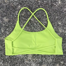 Load image into Gallery viewer, Women's Cross Back Spaghetti Strap Sports Bra with Chest Pad – Soft Athletic Yoga and Workout Top
