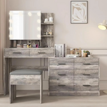 Load image into Gallery viewer, Nordic Postmodern Makeup Vanity Desk Set with Mirror and LED Lighting
