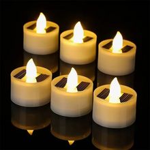 Load image into Gallery viewer, Solar Powered LED Tea Light Candles, Flameless Waterproof Outdoor Rechargeable Decor Lights, 1-10 Pack
