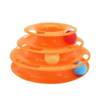 Load image into Gallery viewer, Interactive Cat Tower Toy with Roller Balls, Multi-Level Puzzle Track for Kittens and Cats
