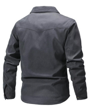 Load image into Gallery viewer, Mens Flannel Lined Western Shirt Jacket with Snap Buttons and Chest Pockets
