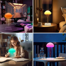 Load image into Gallery viewer, RGB Jellyfish Night Light Touch Sensor Color Changing Rechargeable Desk Lamp
