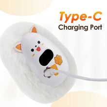 Load image into Gallery viewer, Rechargeable Hand Warmer with Cat Plush Cover and Digital Display, 1200 mAh
