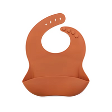 Load image into Gallery viewer, Soft Silicone Waterproof Baby Bib with Cute Print and Adjustable Fit
