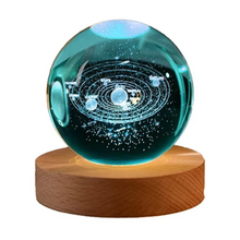 Load image into Gallery viewer, 2.36 in RGB Crystal Ball Night Light with Milky Way and Moon - Cosmos-Inspired Bedside Decoration
