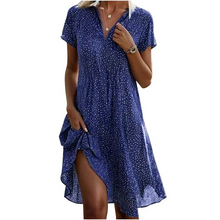 Load image into Gallery viewer, Elegant Polka Dot Midi Shirt Dress for Women
