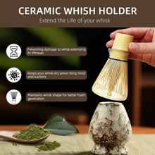 Load image into Gallery viewer, Japanese Matcha Tea Set with Bamboo Whisk, Scoop, Bowl and Holder – 6 Piece Complete Matcha Making Kit
