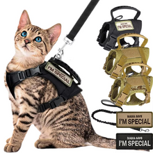Load image into Gallery viewer, Adjustable Tactical Pet Harness with Control Handle for Cats and Large Dogs
