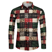Load image into Gallery viewer, Mens 3D Snow Scene Christmas Shirt with Long Sleeves and Classic Lapel
