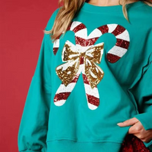 Load image into Gallery viewer, Womens Long Sleeve Cotton Sweatshirt Top with Crew Neck and Casual Print
