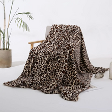 Load image into Gallery viewer, Imitation Rabbit Fur Leopard Print Double Layer Throw Blanket
