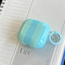 Load image into Gallery viewer, Contrast Color Stripe AirPods Case with Keyring
