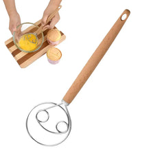 Load image into Gallery viewer, Bread Dough Whisk with Open Coil Design and Beechwood Handle
