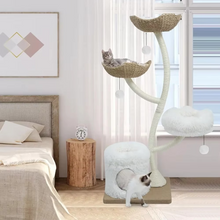 Load image into Gallery viewer, 63" Cat Condo with Scratching Posts, Plush Perches and Hidden Cave
