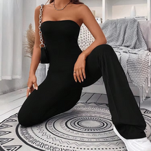 Load image into Gallery viewer, Women's Summer Drawstring Waist Slim Fit Micro-Flare Jumpsuit Pants
