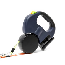 Load image into Gallery viewer, Dual Dog Retractable Leash with Built-In Flashlight and Bag Dispenser
