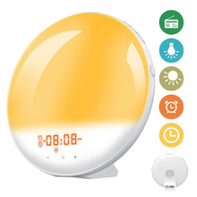 Load image into Gallery viewer, Wake Up Light Alarm Clock with Sunrise Simulation, Sunset Mode, Night Light and FM Radio
