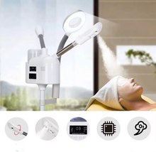 Load image into Gallery viewer, Professional 3 in 1 Facial Steamer with Hot Cold Nano Ionic Mist and LED Magnifying Lamp for Spa and Home Use
