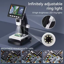 Load image into Gallery viewer, 1000X 4.3" LCD Digital Microscope – 1080P Coin Microscope with 8 LED Lights for Soldering, Repairs, and Inspection
