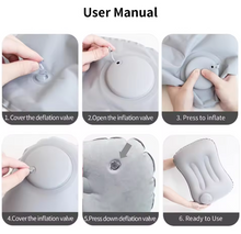 Load image into Gallery viewer, Portable inflatable pillow – ultra-soft travel support for neck &amp; lumbar comfort
