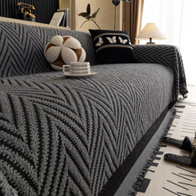 Load image into Gallery viewer, Chevron Herringbone Tassel Couch Cover Throw Blanket
